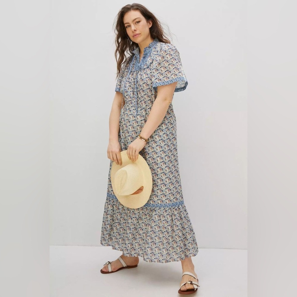 Anthropologie Othilia Titania Flounced Floral Dress XS Petite